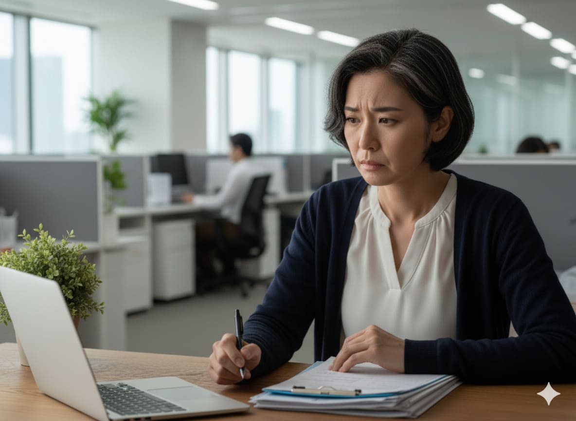 職場で悩む女性